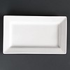 HorecaTraders Assiettes rectangulaires en porcelaine | 25x15cm (4 pièces)