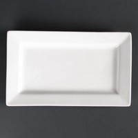 Assiettes rectangulaires en porcelaine | 25x15cm (4 pièces)