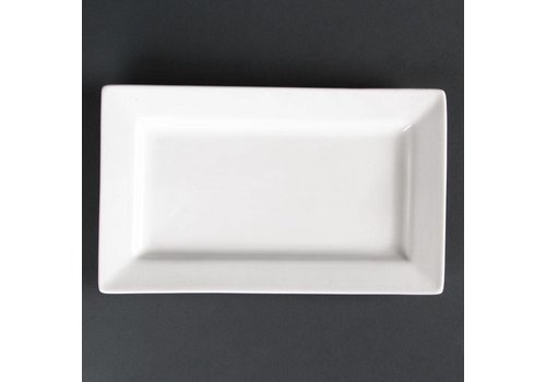  HorecaTraders Assiettes rectangulaires en porcelaine | 25x15cm (4 pièces) 