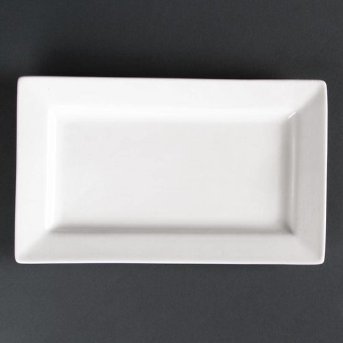  HorecaTraders Assiettes rectangulaires en porcelaine | 25x15cm (4 pièces) 