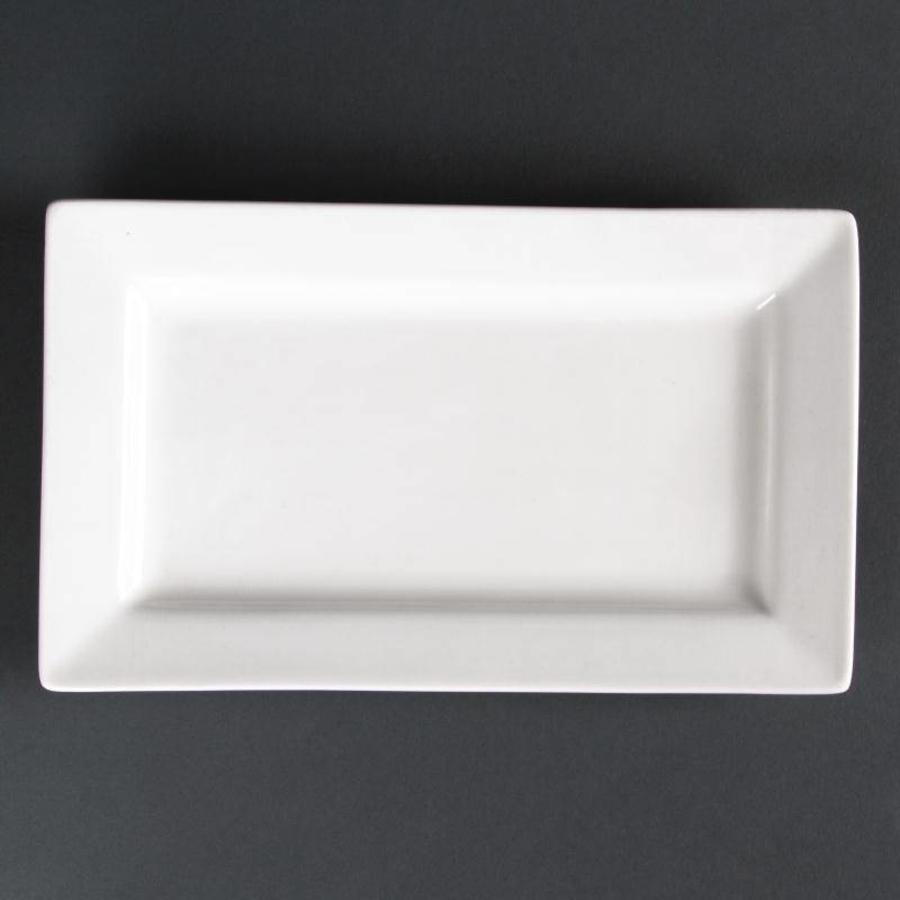 Assiettes rectangulaires en porcelaine | 25x15cm (4 pièces)