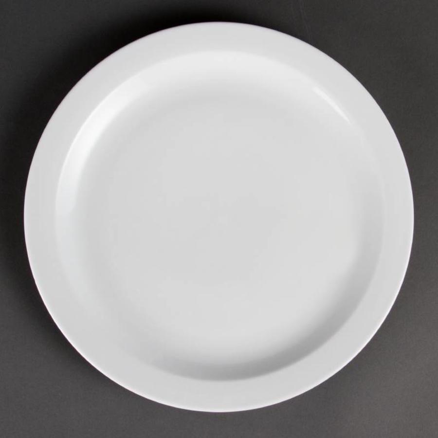 White porcelain plate narrow edge 28 cm (6 pieces)
