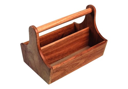  HorecaTraders Acacia Wooden Present Basket | 18x25x18cm 