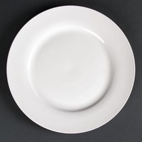 Großer weißer Servierteller breiter Rand 27 cm (Stück 4)