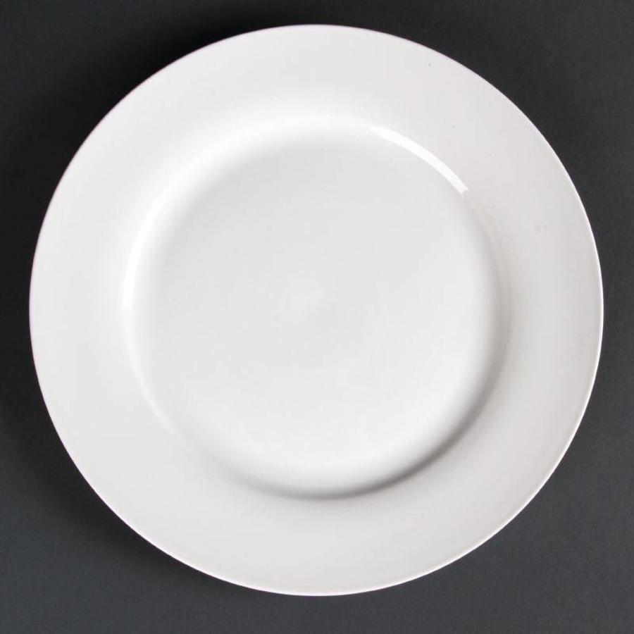 Großer weißer Servierteller breiter Rand 27 cm (Stück 4)
