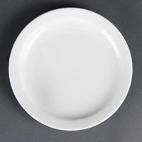 Kleine Porzellanteller mit schmalem Rand 20 cm (Stück 12)