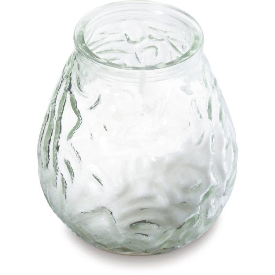 Barre lumineuse Low Boy transparente avec bougie blanche - 75 h (boîte de 12)