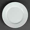 HorecaTraders Restaurant white plate with wide rim 20 cm (pieces 12)