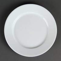 Restaurant white plate with wide rim 20 cm (pieces 12)