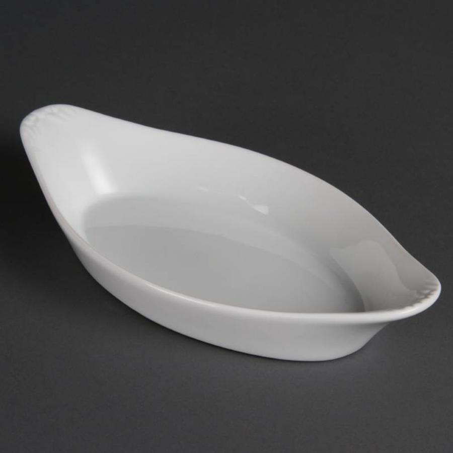 plat à gratin ovale en porcelaine | 25,3 x 14 cm | pièces 6