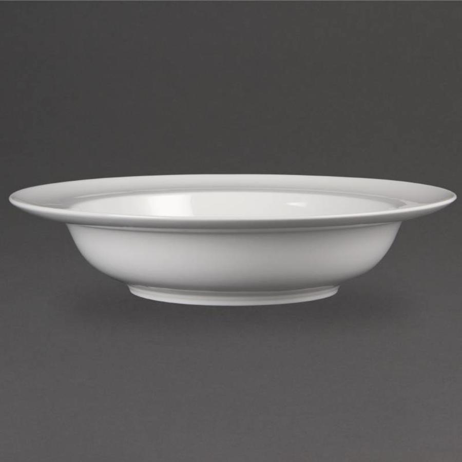 Assiettes plates luxueuses en porcelaine à large bord (4 pièces)