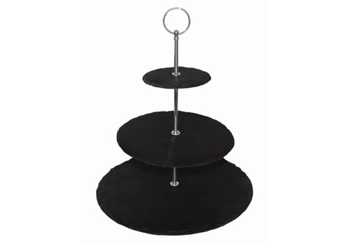  HorecaTraders Étagère en ardoise 34,5 cm (H) | 3 étages 
