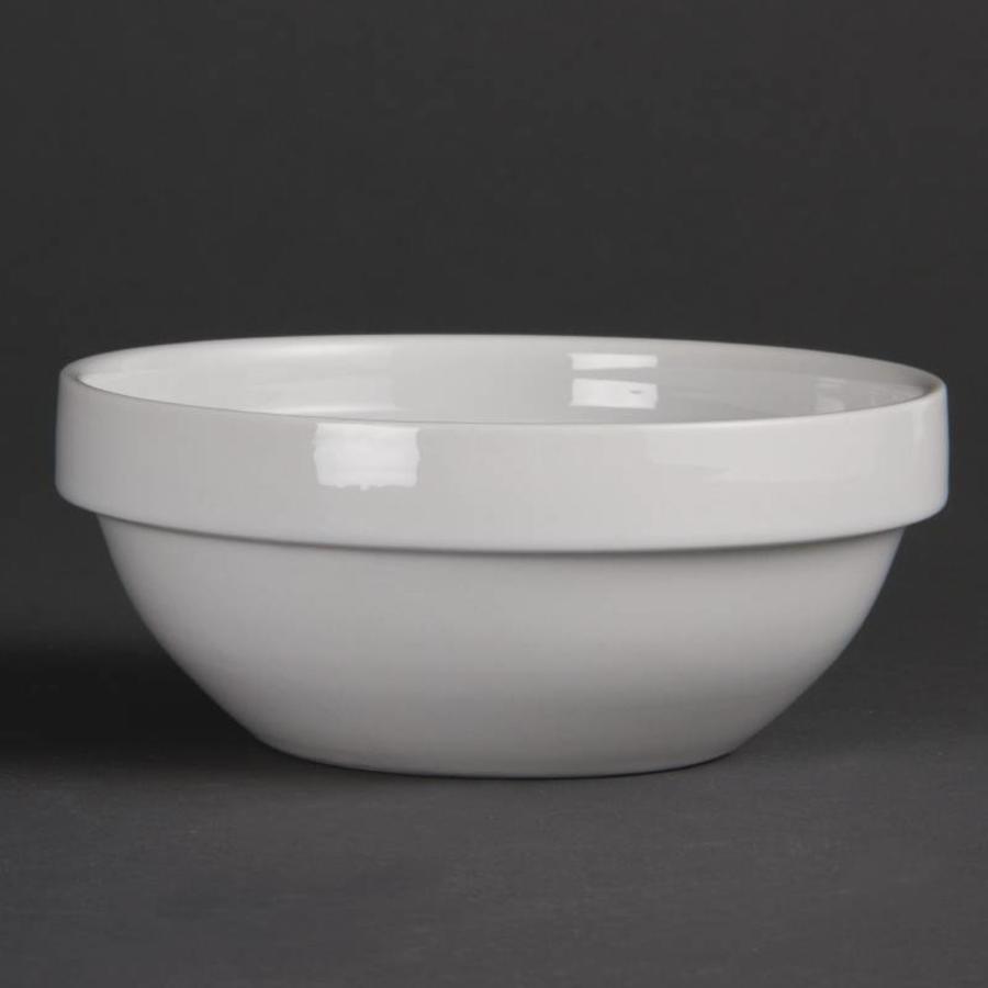 Stapelbare Porzellanschüssel Weiß 13cm | 12 Stück