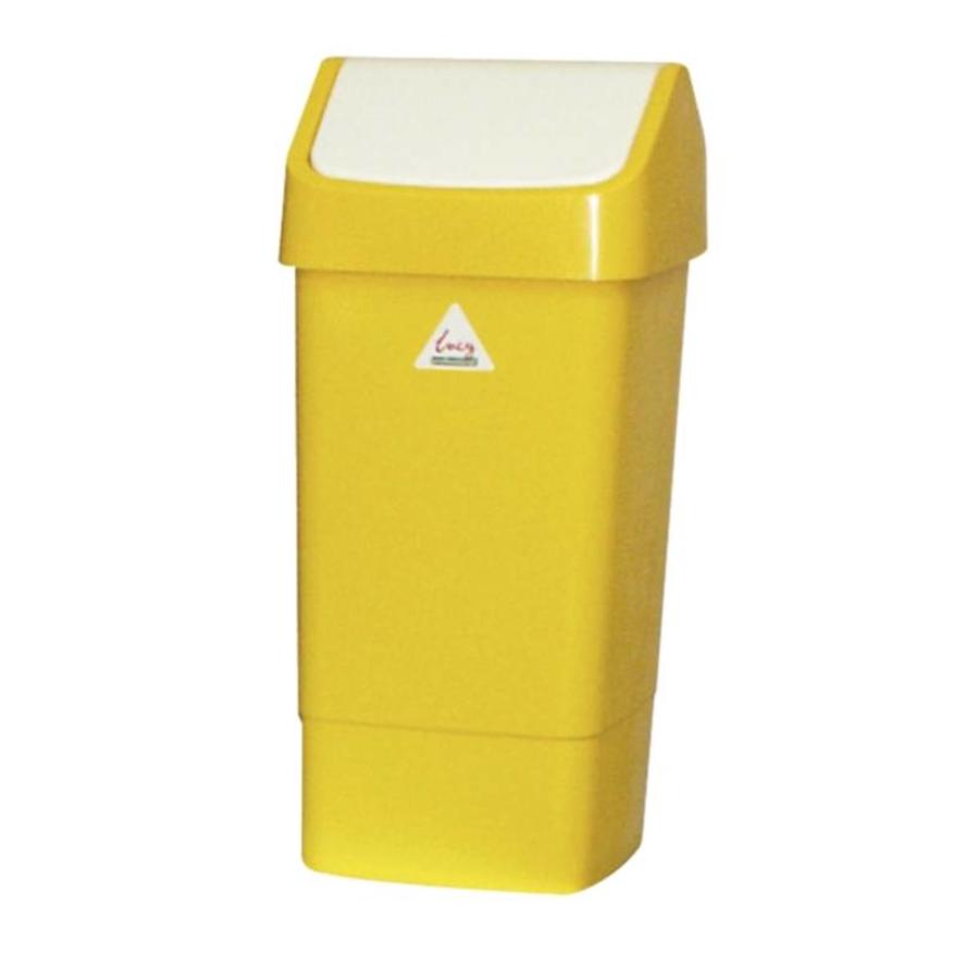 Abfalleimer aus Kunststoff mit Schwingdeckel | 50 Liter | Gelb