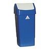 HorecaTraders Plastic Waste Bin with Swing Lid | 50 Liters | Blue