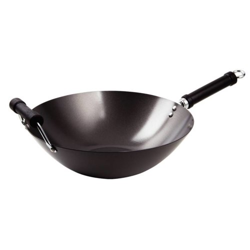  HorecaTraders Wok mit flachem Boden | induktionsgeeignet | 36 cm Ø 
