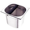 HorecaTraders Stainless steel knocking tray GN 1/6, 100x176x162mm