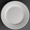 Athena Assiette en porcelaine blanche à large bord | 23 cm (12 pièces)