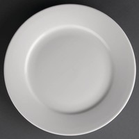 White porcelain plate with wide rim | 23 cm (pieces 12)