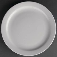 Assiette en porcelaine à bord étroit | 23 cm (12 pièces)