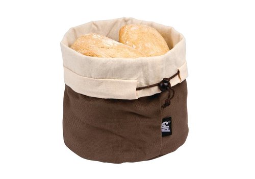  HorecaTraders Cotton bread basket beige/brown 200Øx235mm 