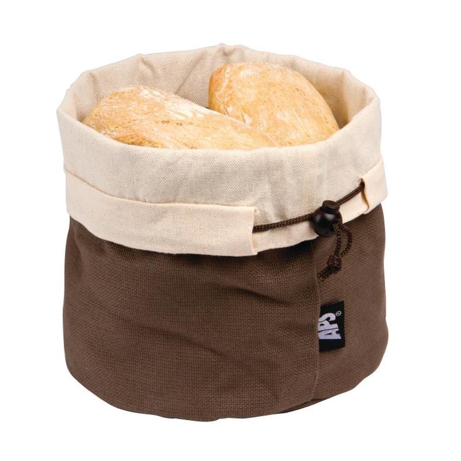 Cotton bread basket beige/brown 200Øx235mm