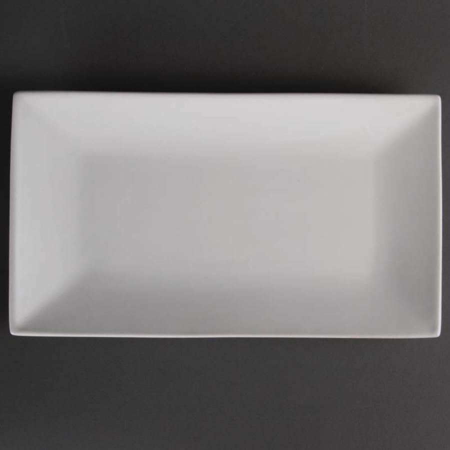 Plat de service plat en porcelaine | 2 pièces