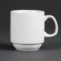 White Coffee Mug Stackable Porcelain 28.4 cl (12 pieces)