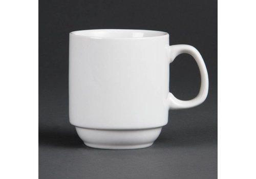  Olympia White Coffee Mug Stackable Porcelain 28.4 cl (12 pieces) 