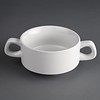Athena Bol à soupe empilable en porcelaine blanche | 28,5 cl 12 pièces