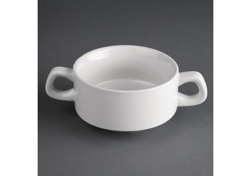  Athena Bol à soupe empilable en porcelaine blanche | 28,5 cl 12 pièces 
