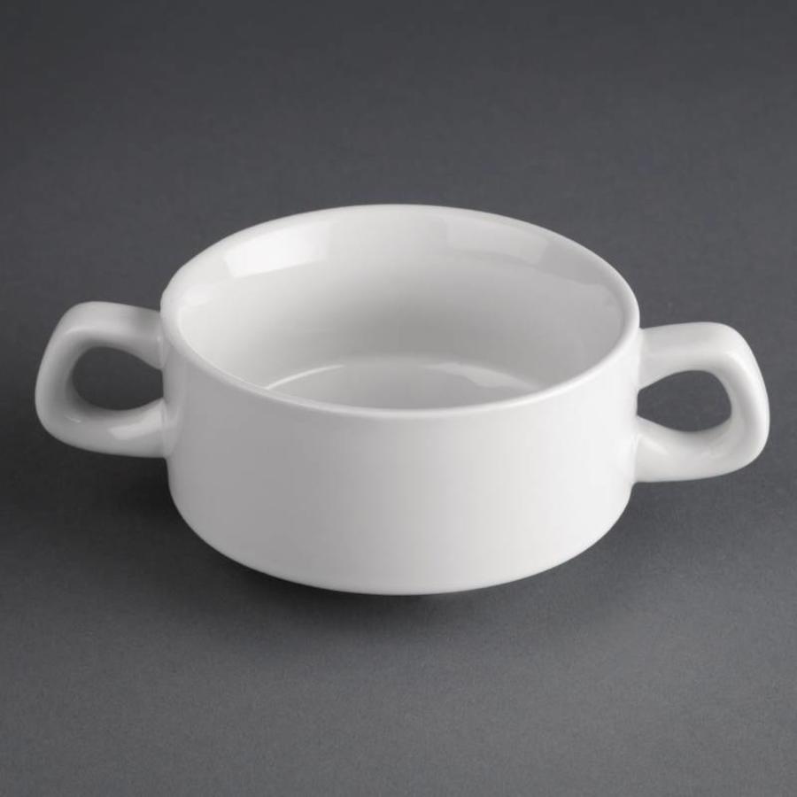 Stackable White Porcelain Soup Bowl | 28.5cl 12 pcs