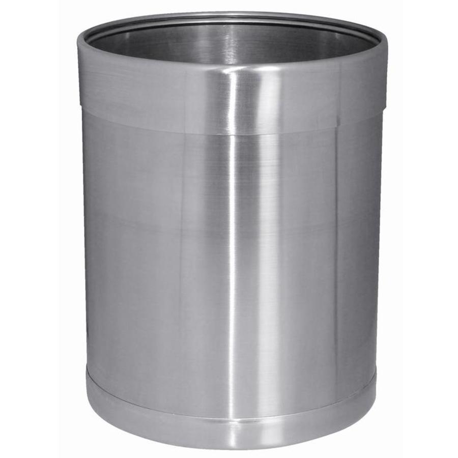Round Brushed Stainless Steel Waste Bin | 10 Liter