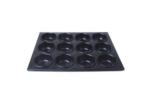  HorecaTraders Moule à pâtisserie antiadhésif en aluminium | 12 muffins 