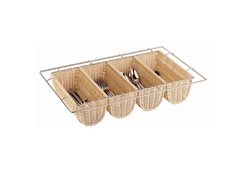  HorecaTraders Plastic Wicker Cutlery Tray 