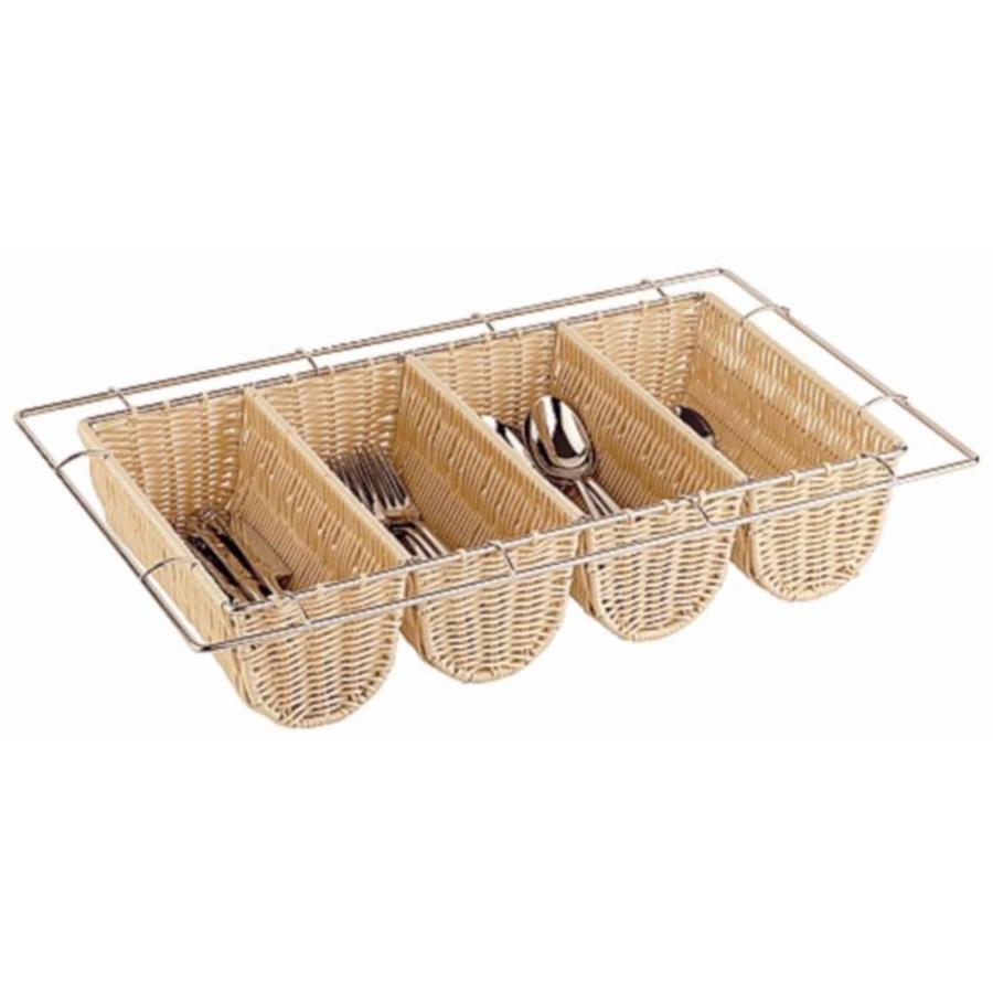Besteckkasten aus Kunststoff-Rattan