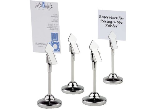 HorecaTraders Stainless Steel Table Number Holder | 4 pieces 