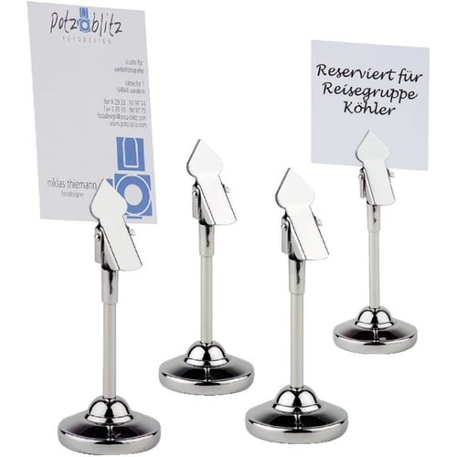  HorecaTraders Stainless Steel Table Number Holder | 4 pieces 