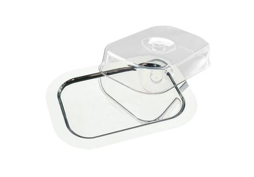  HorecaTraders Round Angle Bowl with Lid | Stainless Steel 