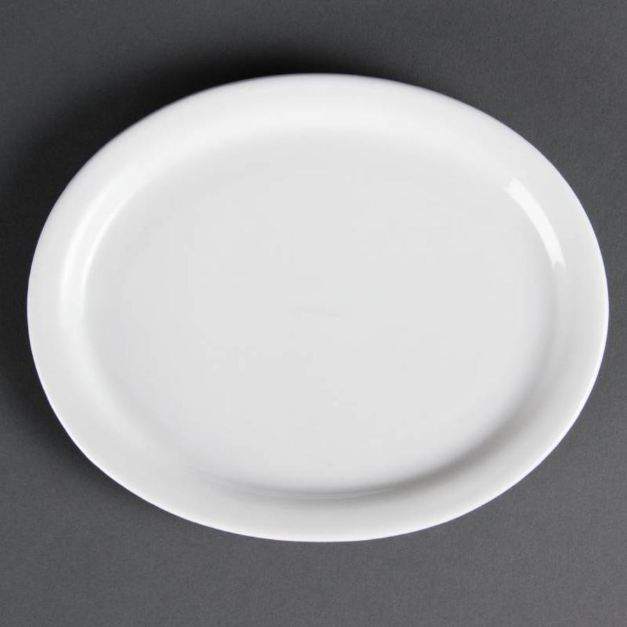 Flat porcelain dish | 6 pieces