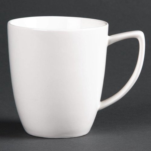  HorecaTraders White Porcelain Mug | 28 cl (6 pieces) 