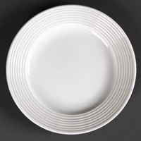 Assiette plate en porcelaine à large bord 15 cm (pièce 12)