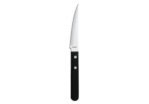  Amefa Couteau à steak en acier inoxydable noir dentelé | 12 pièces 