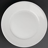 Assiette en porcelaine blanche à large bord | 28 cm (6 pièces)