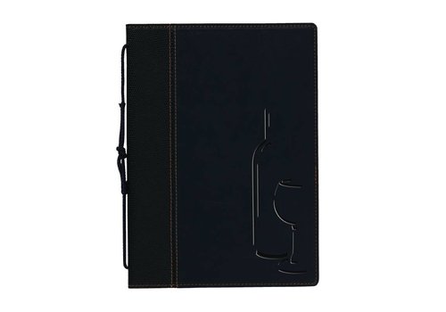  Securit Black Elegant Wine Card Folder | 8 Sides 