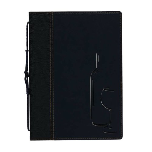  Securit Black Elegant Wine List Folder | 8 Sides 