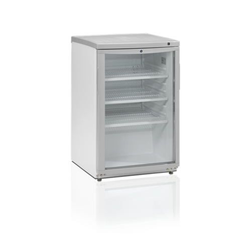  HorecaTraders Bar fridge | White | Glass Door | 92 liters | Led Lighting | 503x567x (H) 775mm 