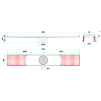 Stainless steel floor drain | 133.1 (W) x20 (D) x14 (H) cm