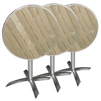 Table ronde pliable avec plateau en bois