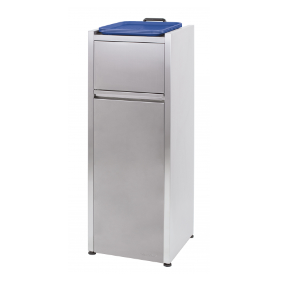 Poubelle de restauration rapide | acier inoxydable | 110 litres | (h) 125 cm